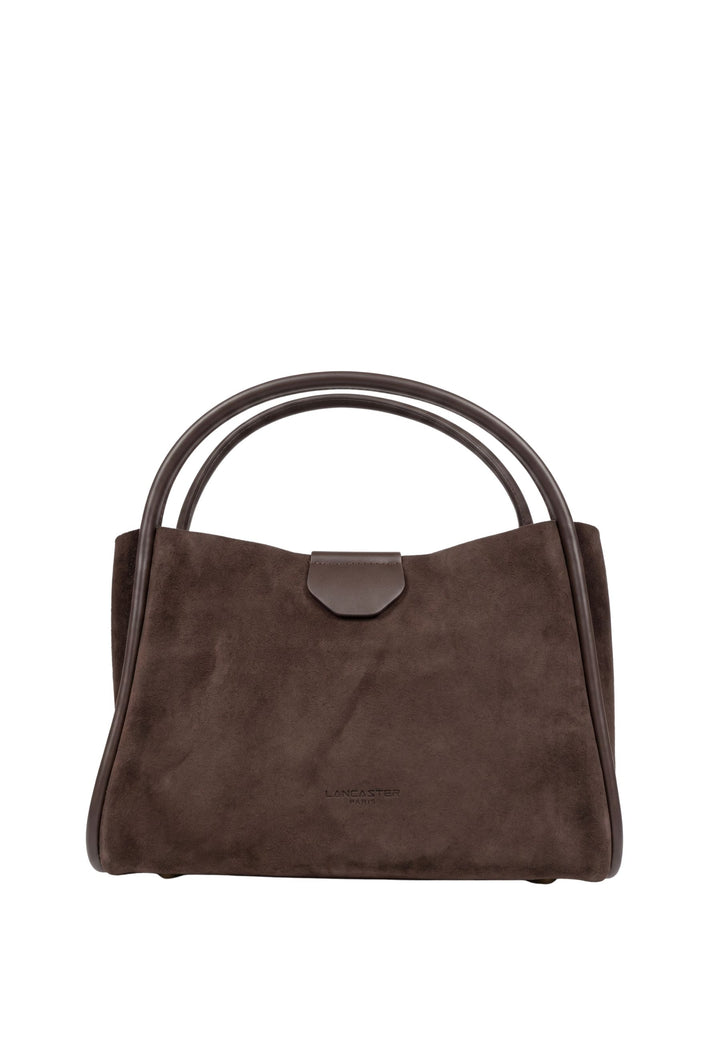 Lancaster Sac à main Aimantée M Suède Ida Marron
