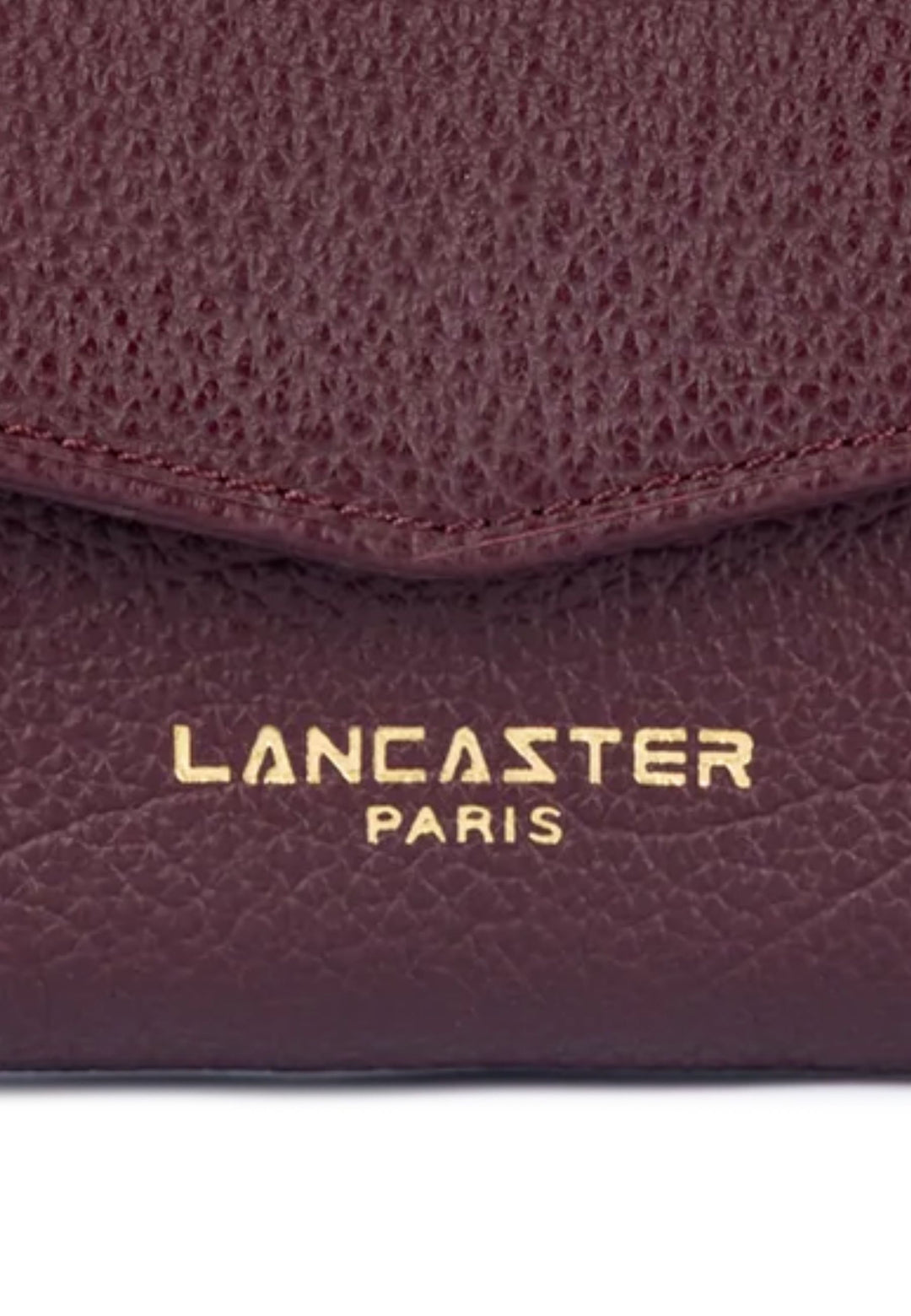 Lancaster Portefeuille A rabat avec pression Dune Cuir Bordeaux Foncé
