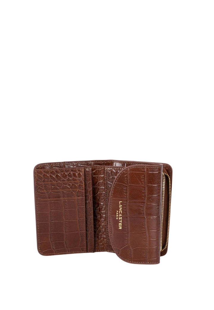 Lancaster Portefeuille dos à dos à rabat avec pression Exo 124-11 Châtaigne