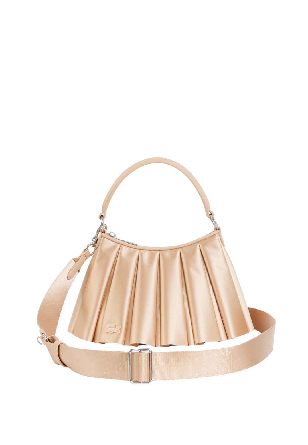 Lacoste Kleine Satin-Handtasche Lenglen Hellbeige