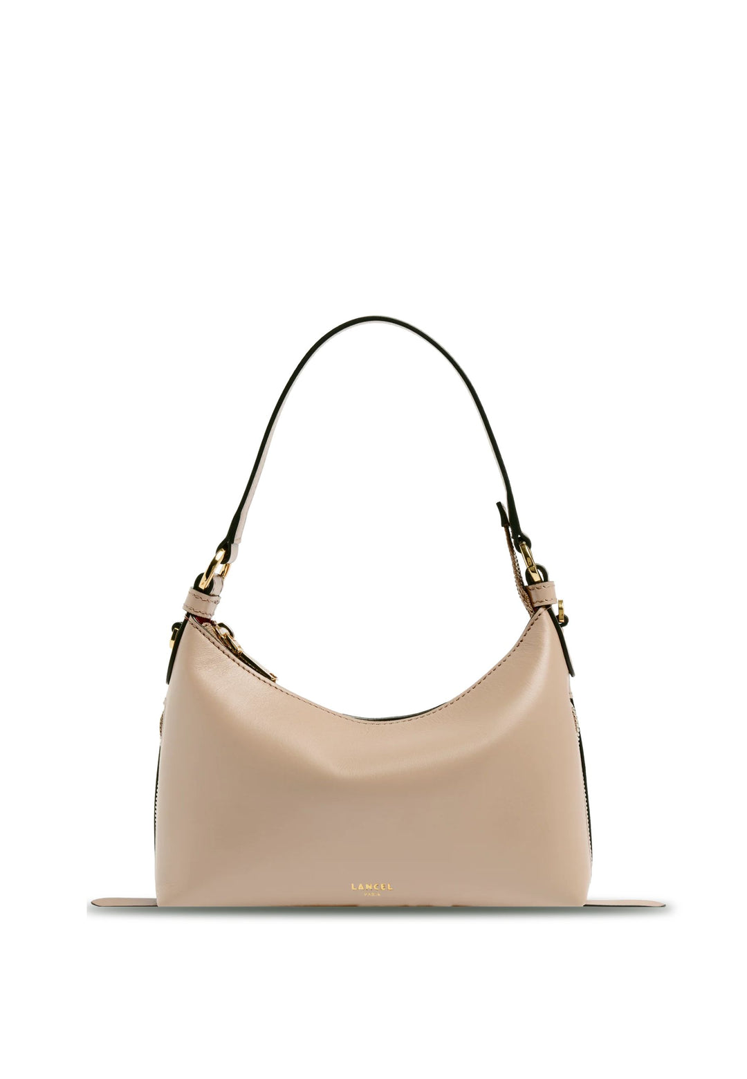 Lancel Origami Sac Baby Hobo Zippé Cuir Galet