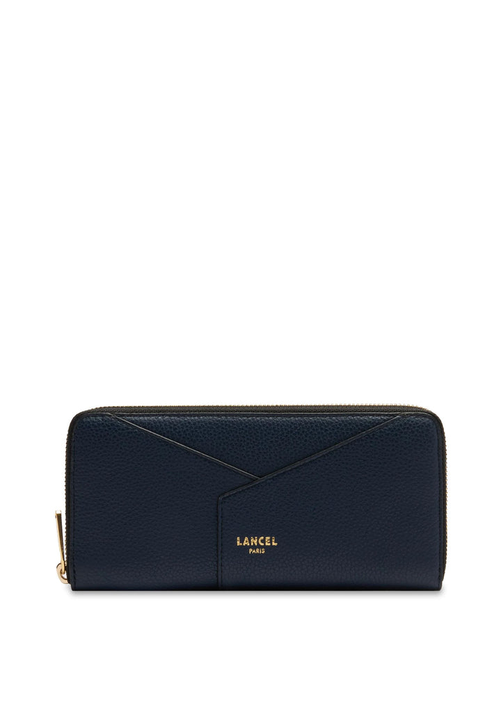 Lancel Enveloppe Portefeuille Long Zippé Cuir Ultramarine