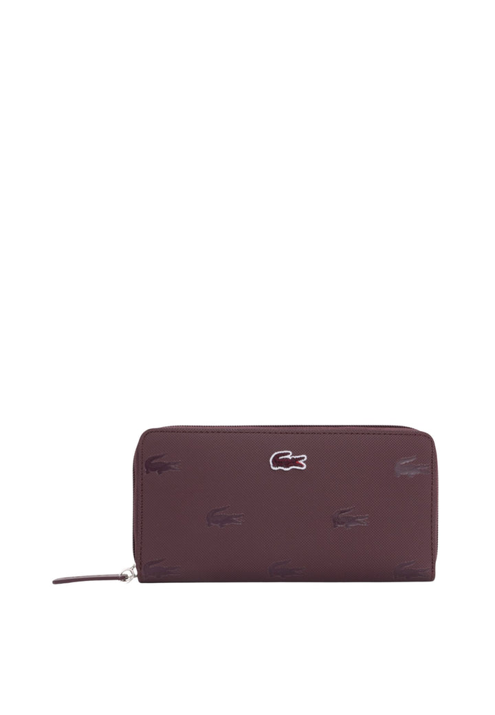 Lacoste Velká zipová peněženka Bordeaux Oxalis