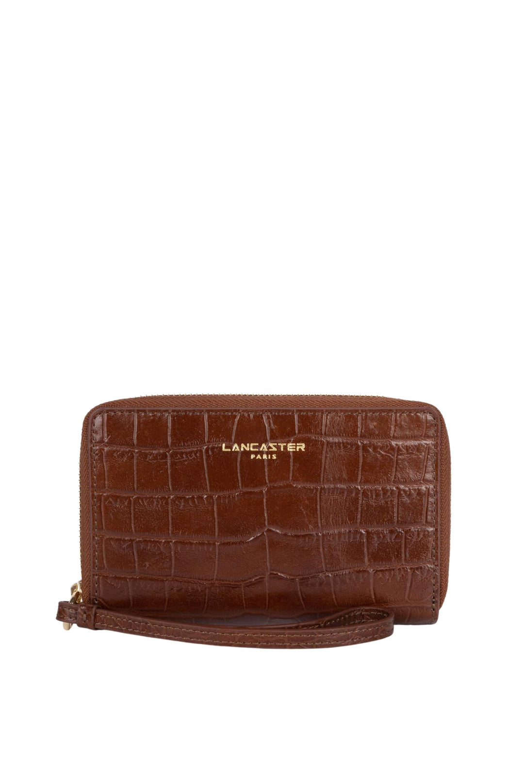 Lancaster zip-around wallet Exotic Croco 124-12 Chestnut