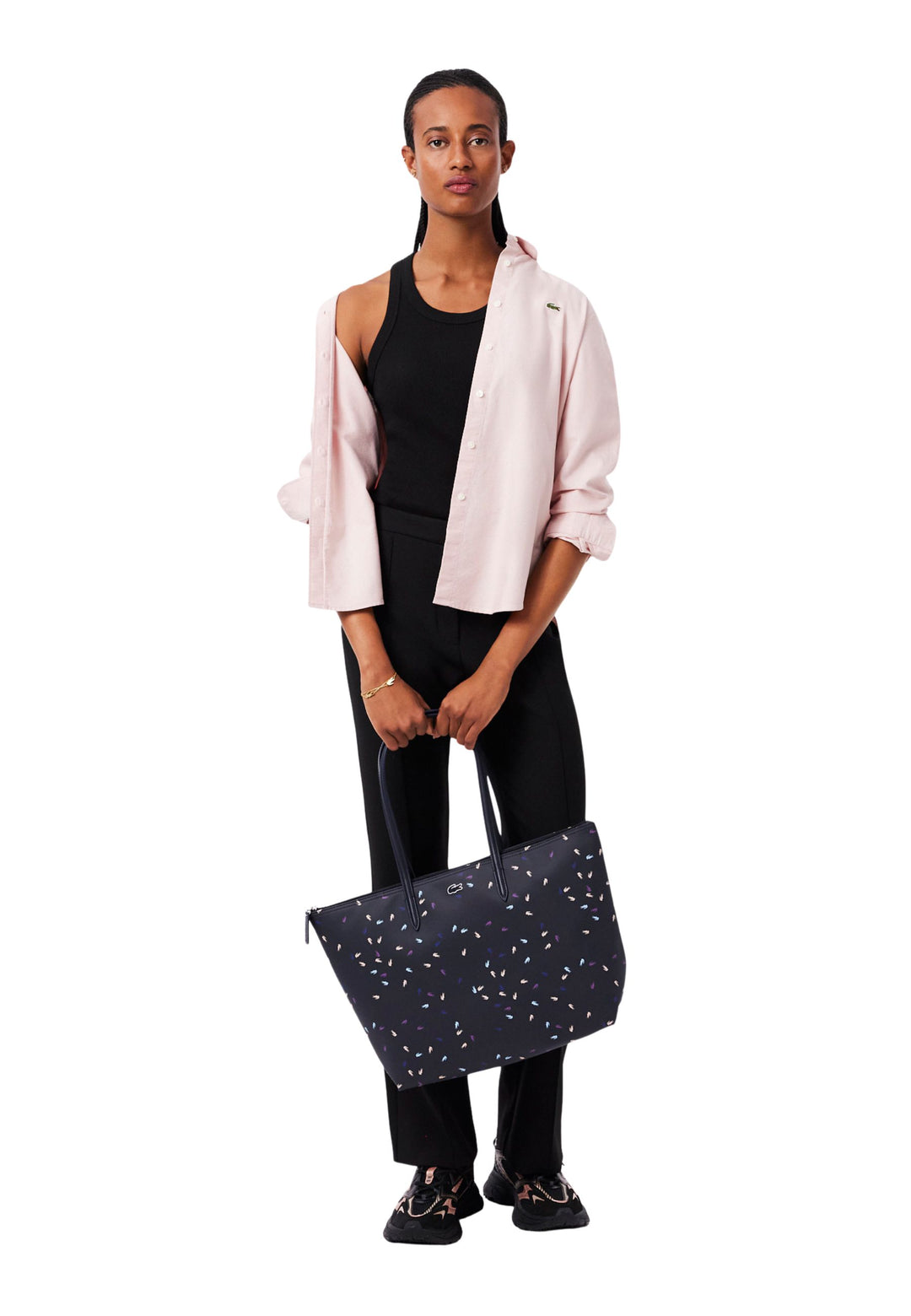 Lacoste Grande borsa shopper coccodrilli NF5141HN Blu Navy