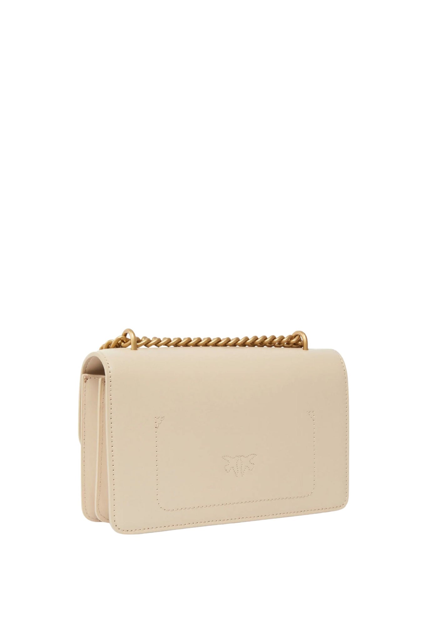 Pinko Love One Mini Flap Bag Dc Vitello Seta Beige A0F1C50Q