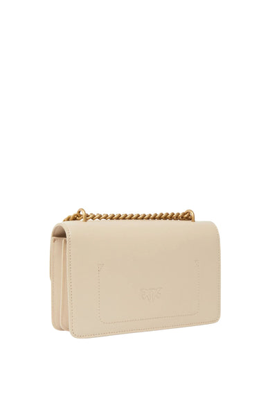 Pinko Love One Mini Flap Bag Dc Vitello Seta Beige A0F1C50Q