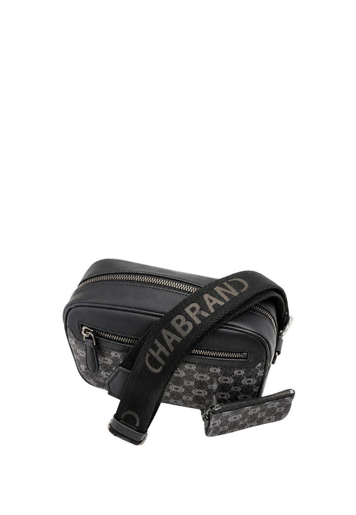 Chabrand mini messenger bag in logo-coated canvas with leather