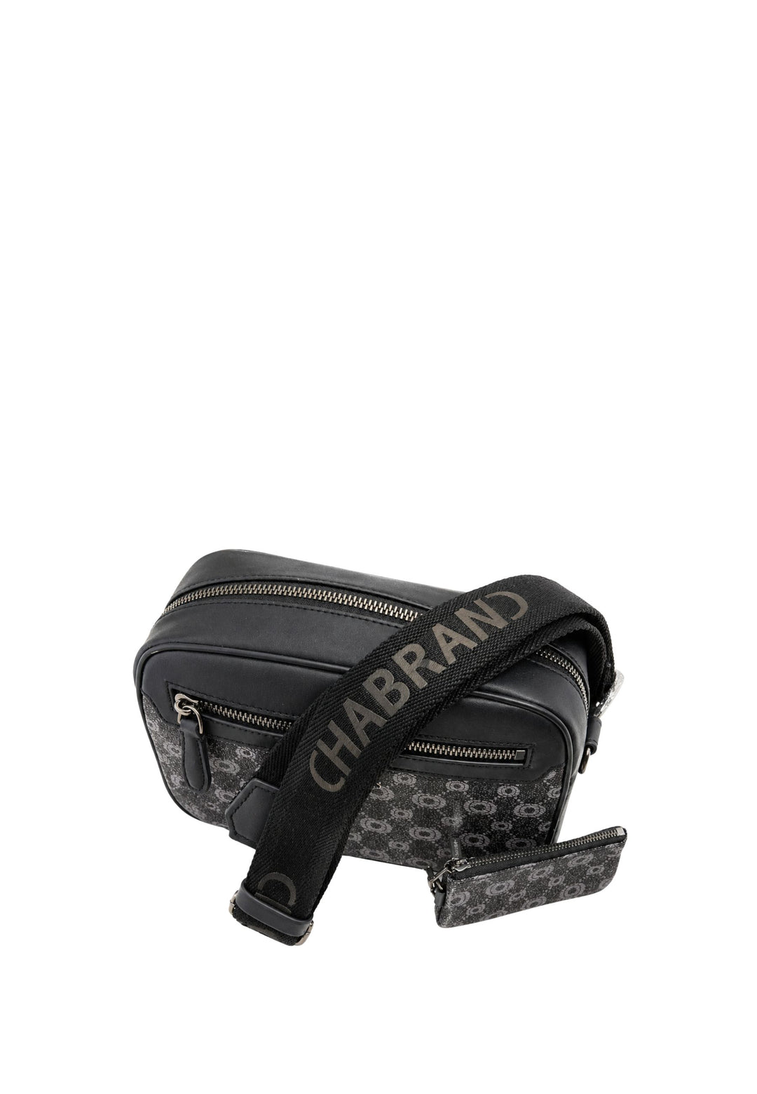 Chabrand mini messenger bag in logo-coated canvas with leather