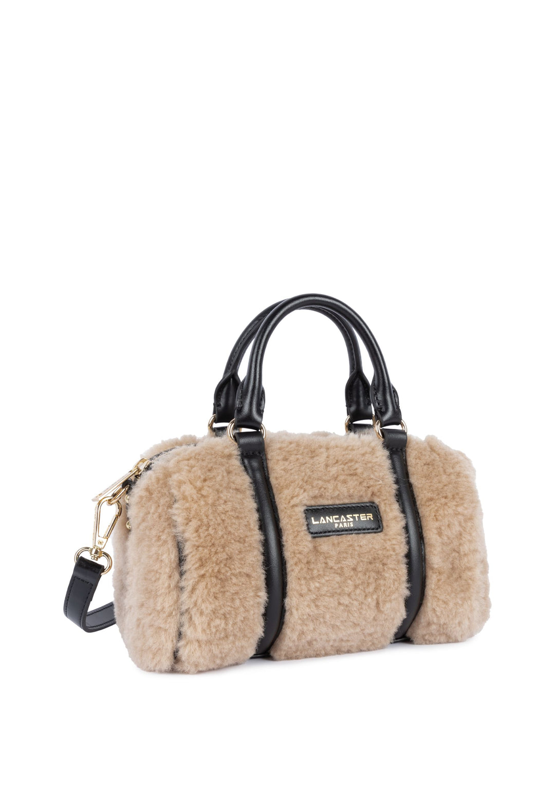 Lancaster Zylindertasche mit Reißverschluss Moumoute 518-053 Beige - Schwarz