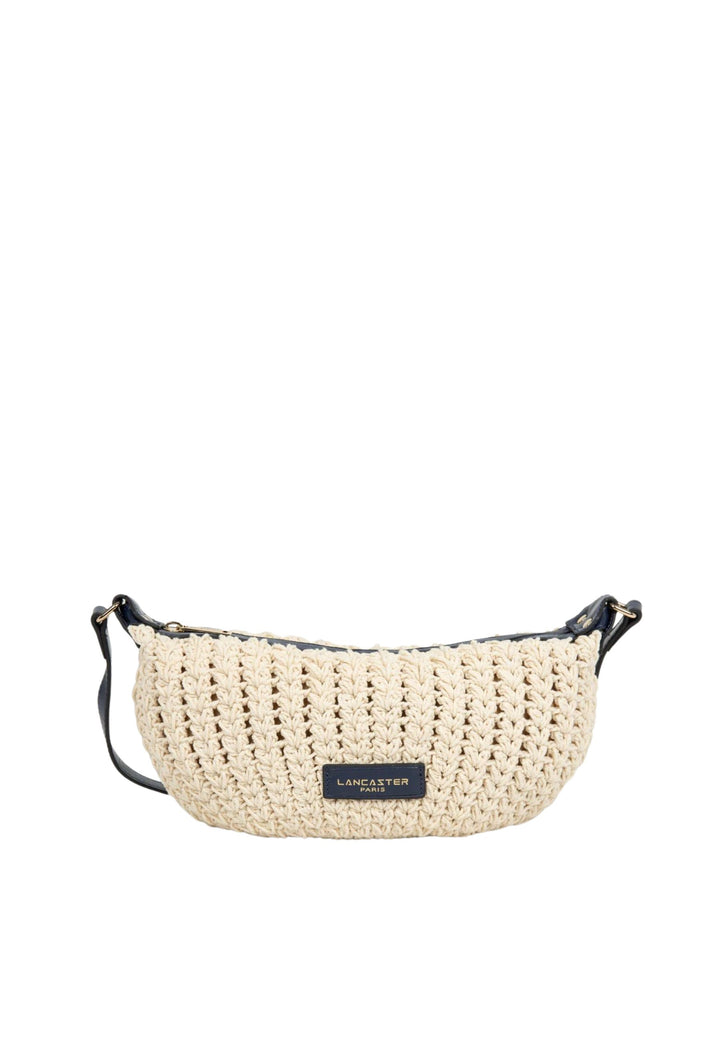Lancaster Small Woven Cotton and Leather Crossbody Bag