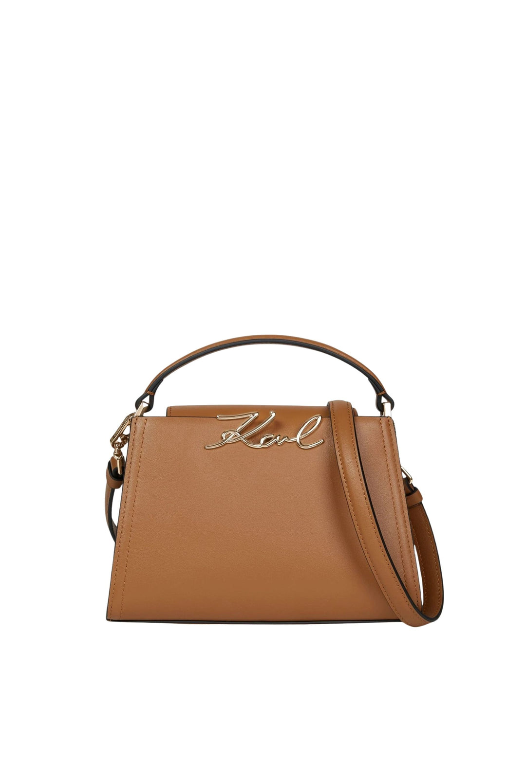 Karl Lagerfeld Sac Bandoulière Signature Mini Cuir Caramel