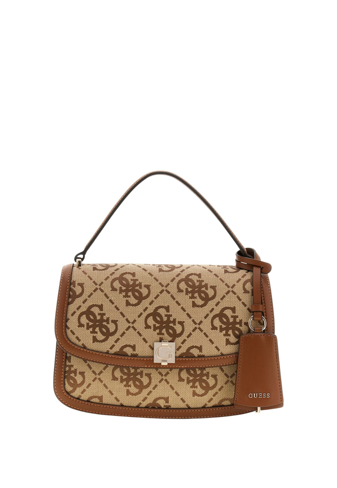 Guess Borsa con patta Audrey Monogramme Logo Latte
