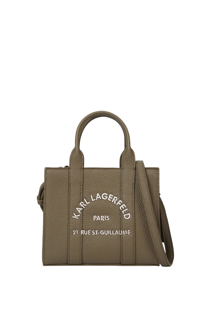 Karl Lagerfeld Cabas Carré Mini Grainé Taupe
