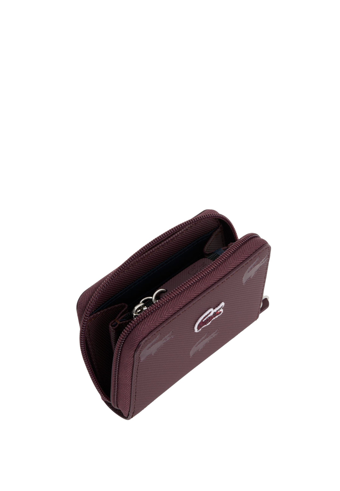 Lacoste Mini peněženka na mince se zipem Bordeaux Oxalis