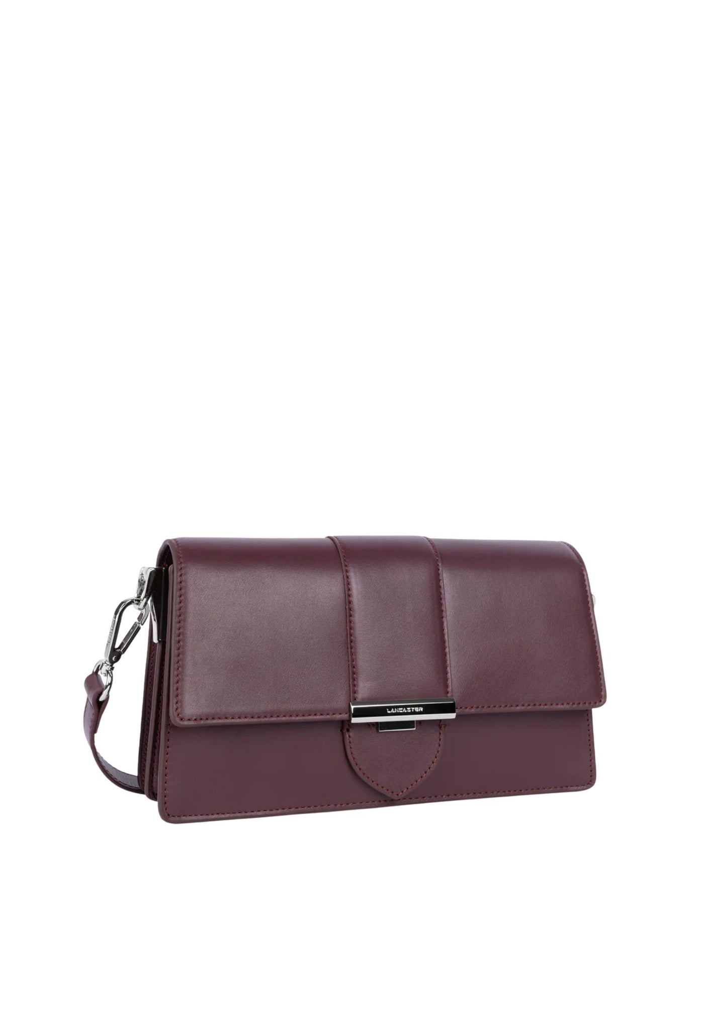 Lancaster Flap crossbody bag with clasp Paris Ily 531-017 Bordeaux