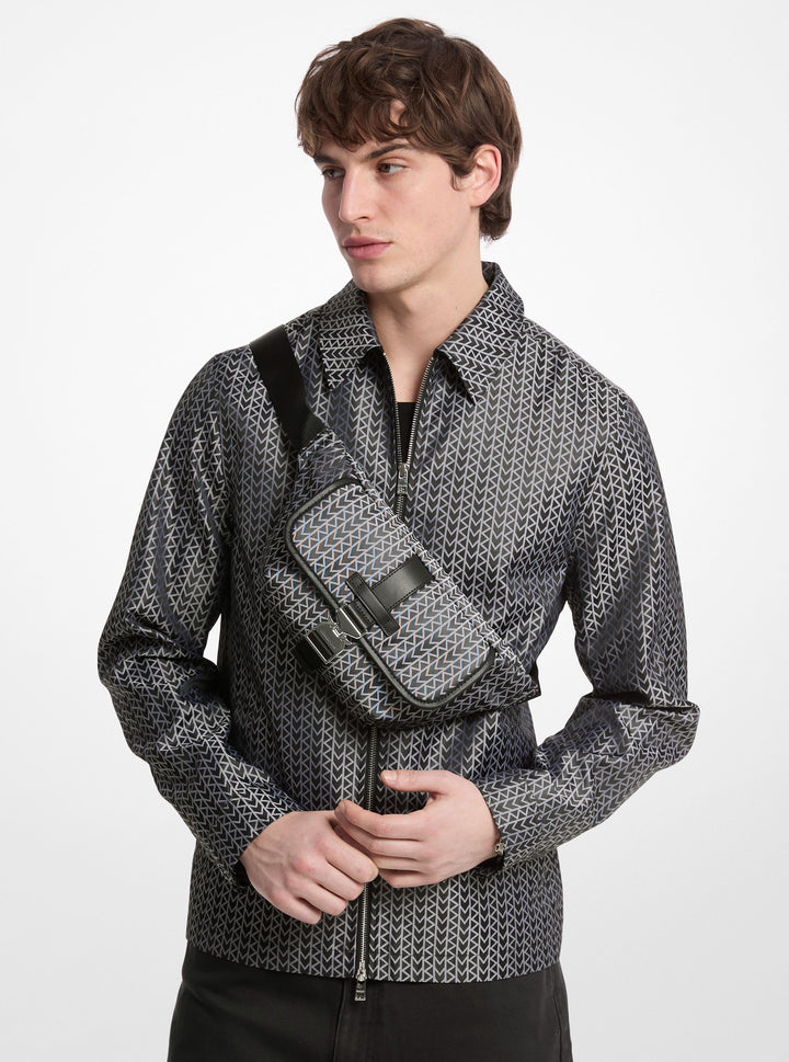 Michael Kors Heuptasje Eli in jacquard met MK-logo 33T5SEEY5O Zwart