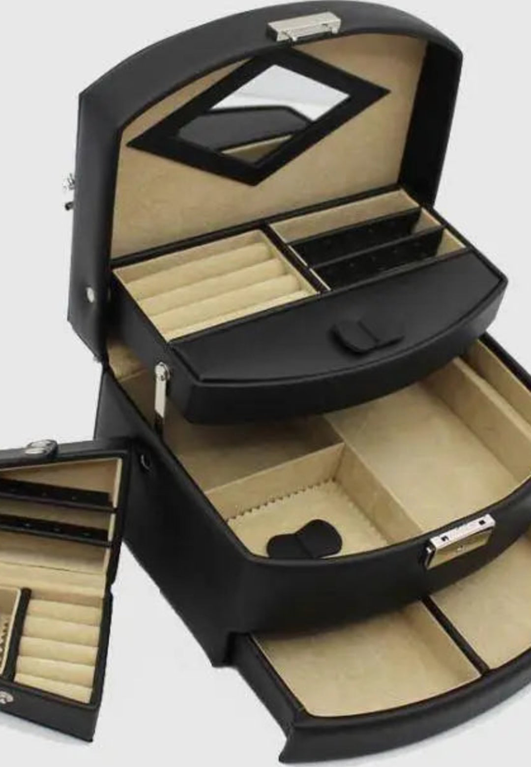 Francinel 120651 Automatic 3-Drawer Jewelry Box Black