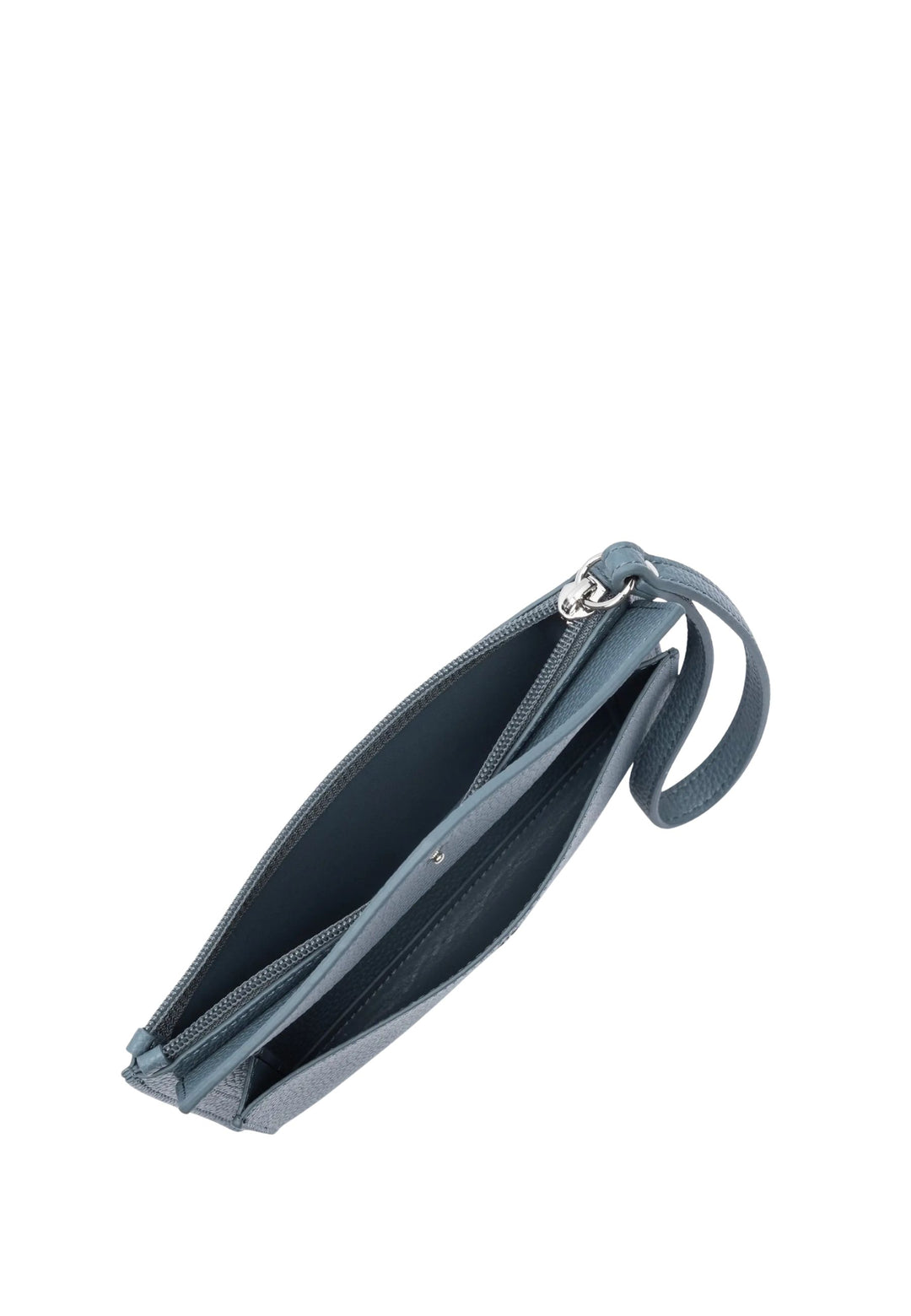 Lancaster Pochette Zippata Maya Double KBA 117-011 Blu Ghiacciato