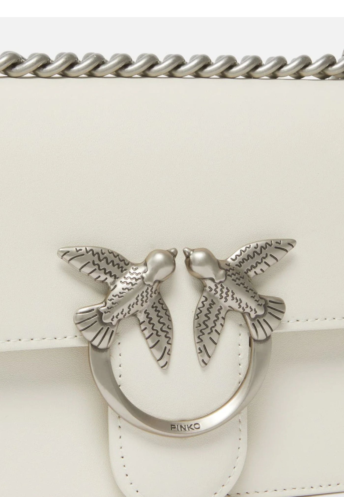 Pinko Mala Love One Mini Dc Vitello Seta Branco A0F1Z14O