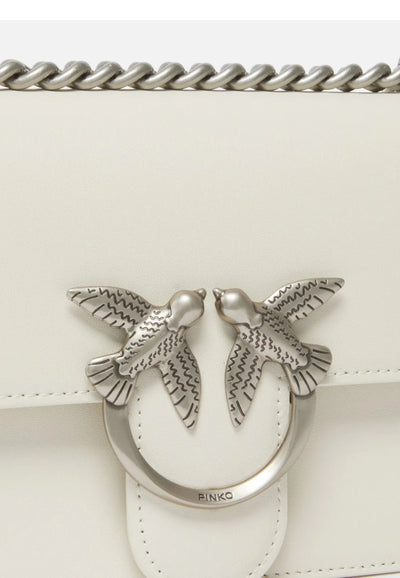 Pinko Mala Love One Mini Dc Vitello Seta Branco A0F1Z14O