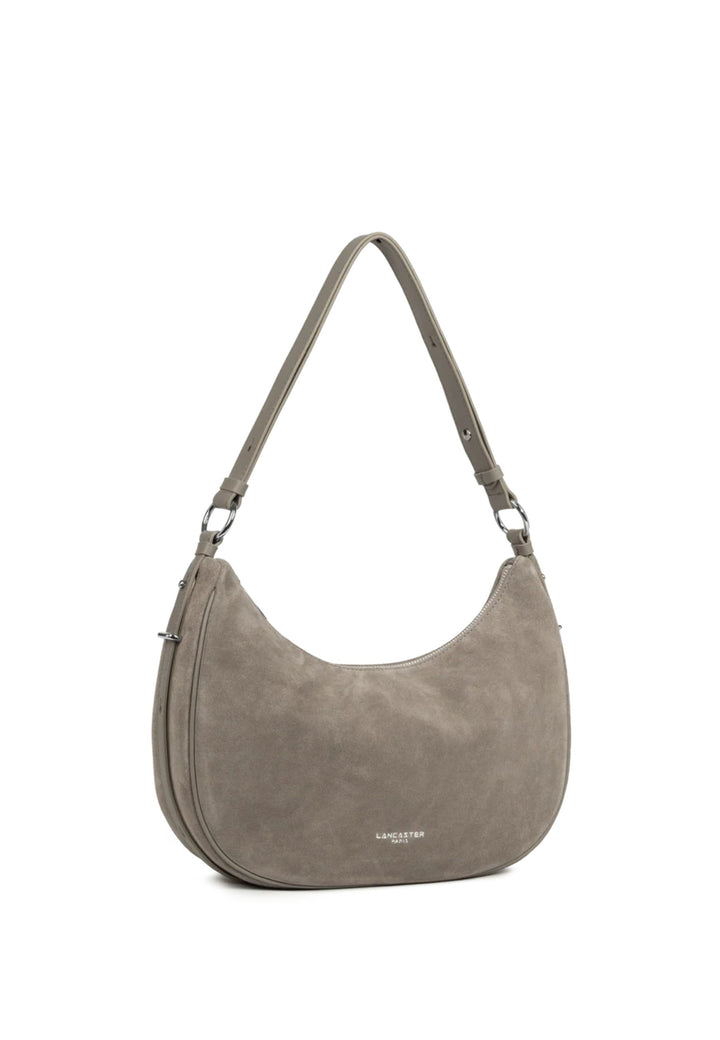 Lancaster Borsa a tracolla con zip L in pelle scamosciata 480-082 Galet Fonce