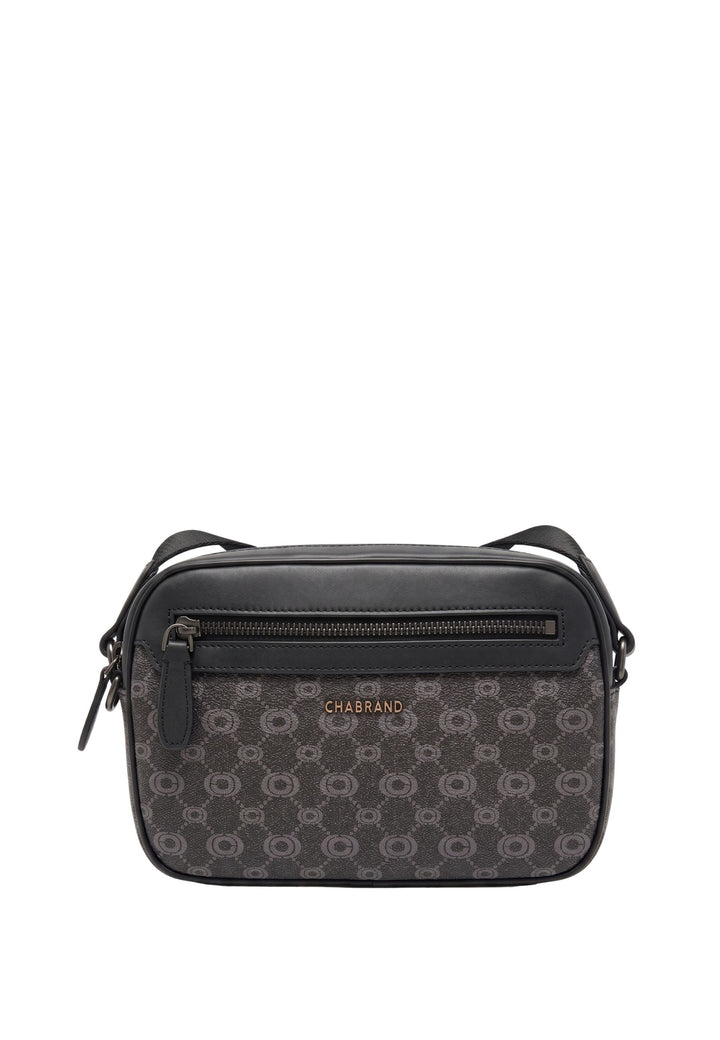 Chabrand mini messenger bag in logo-coated canvas with leather