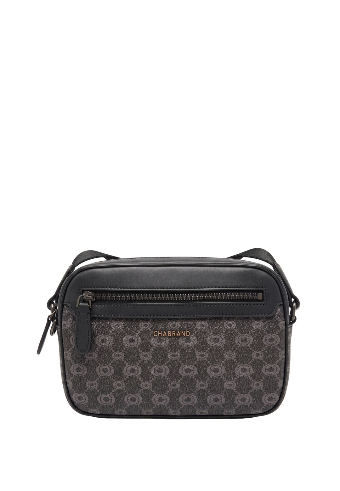 Chabrand mini messenger bag in logo-coated canvas with leather