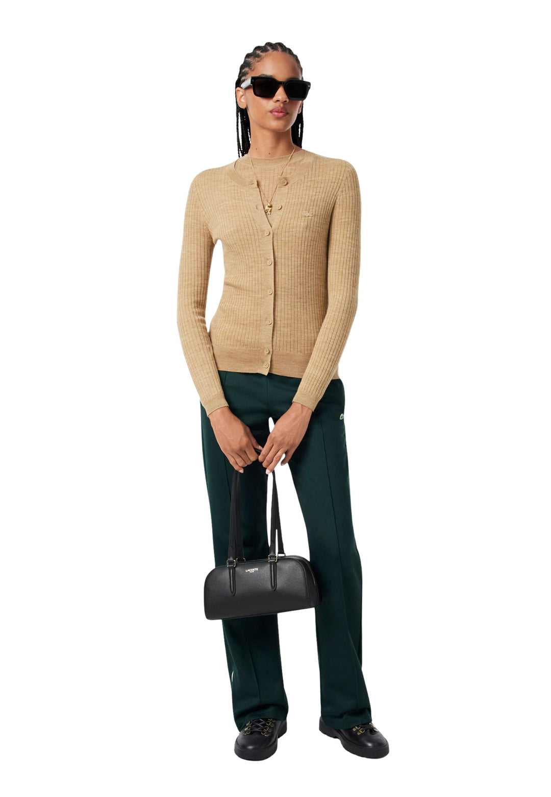Lacoste Sac épaule Champs-Élysées Cuir Noir