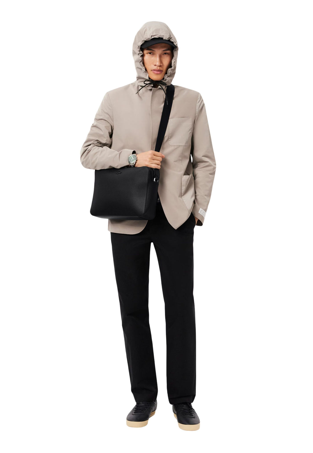 Sac à bandoulière Lacoste Chantaco en cuir NH5060CE Noir