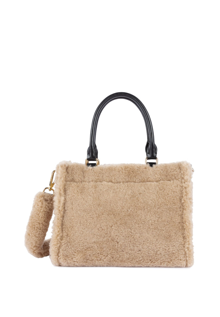 Lancaster Sac cabas main Zippé Mini Moumoute 518-055 Beige - Noir