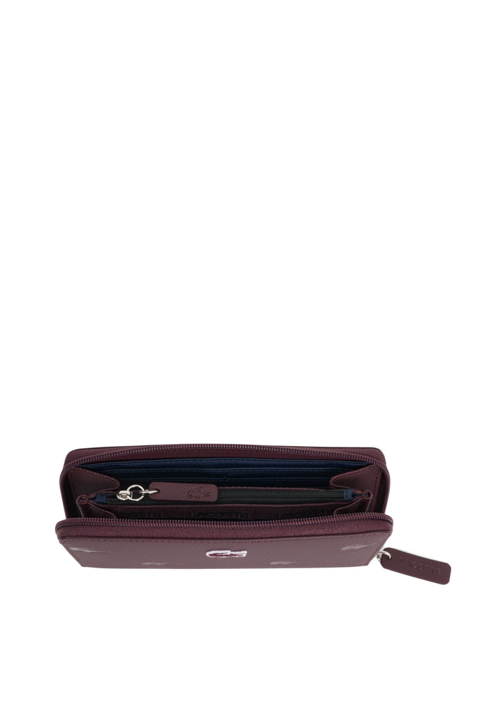 Lacoste Velká zipová peněženka Bordeaux Oxalis