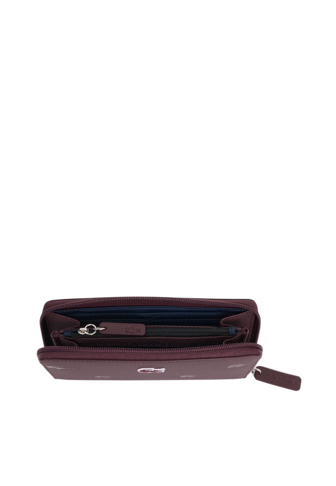 Lacoste Velká zipová peněženka Bordeaux Oxalis