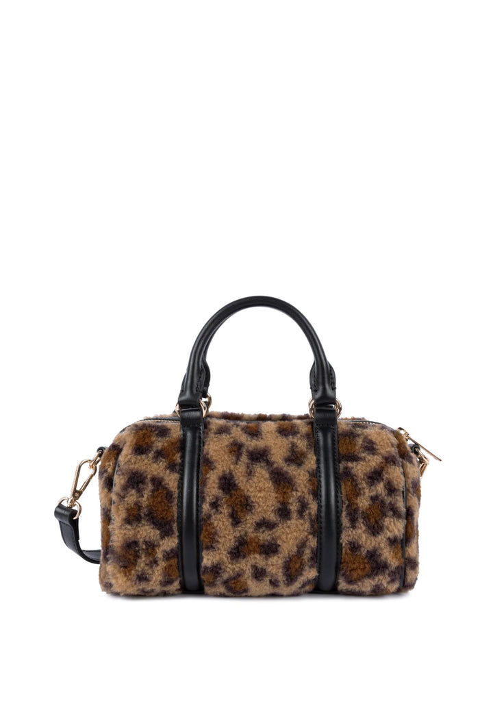 Lancaster Borsa a cilindro con zip Moumoute 518-053 Nero - Leopardo