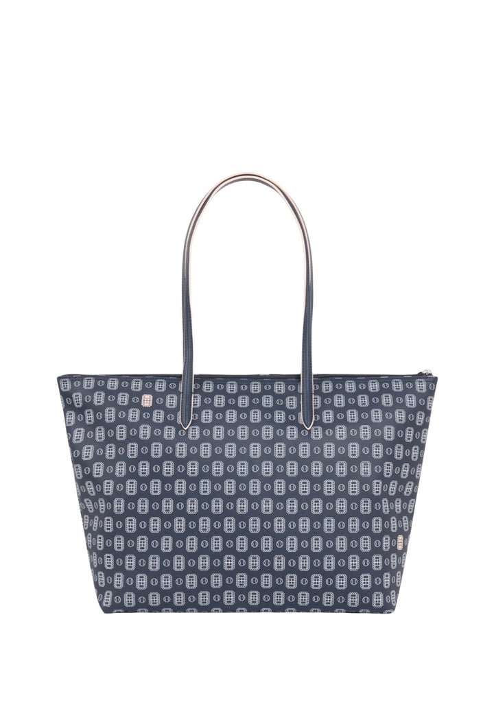 Lacoste Grand sac cabas L.12.12 Concept imprimé Marine Sombre Farine