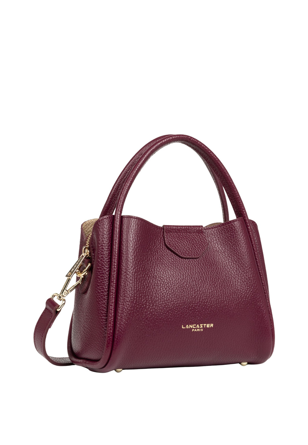 Lancaster Sac à main Aimantée S Ida Double Bordeaux - In - Champagne
