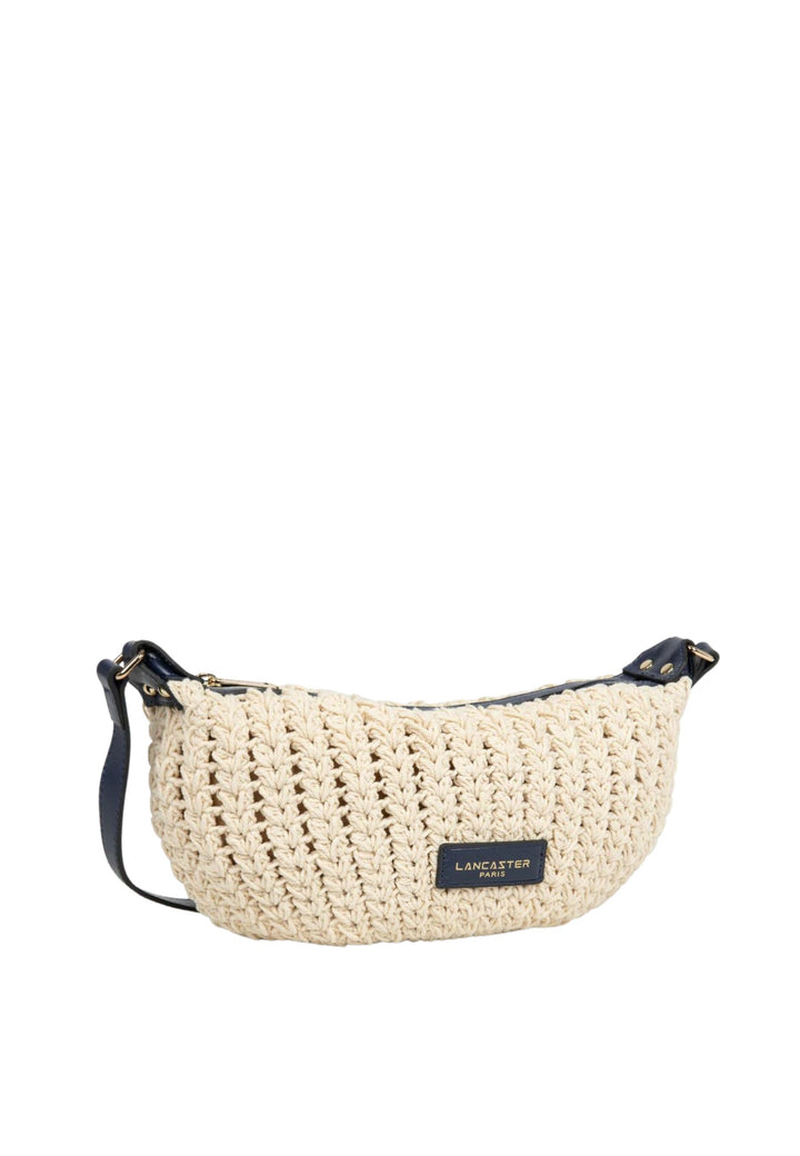 Lancaster Small Woven Cotton and Leather Crossbody Bag
