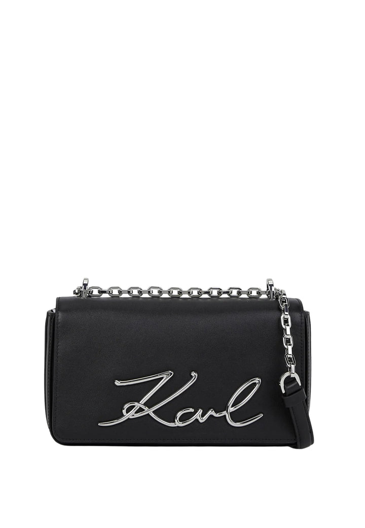 Petit sac bandoulière Karl Lagerfeld B1W30046 K/Signature Noir/Nickel