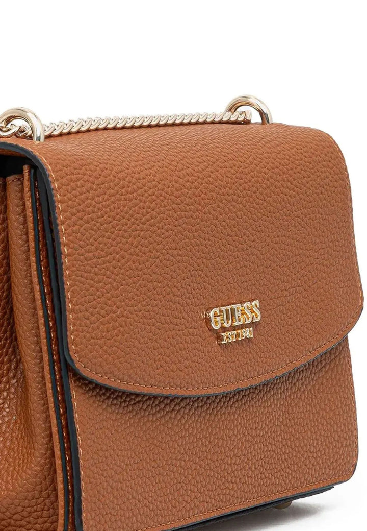 Geantă de umăr Guess Calista Top Zip Shou Caramel BG733421