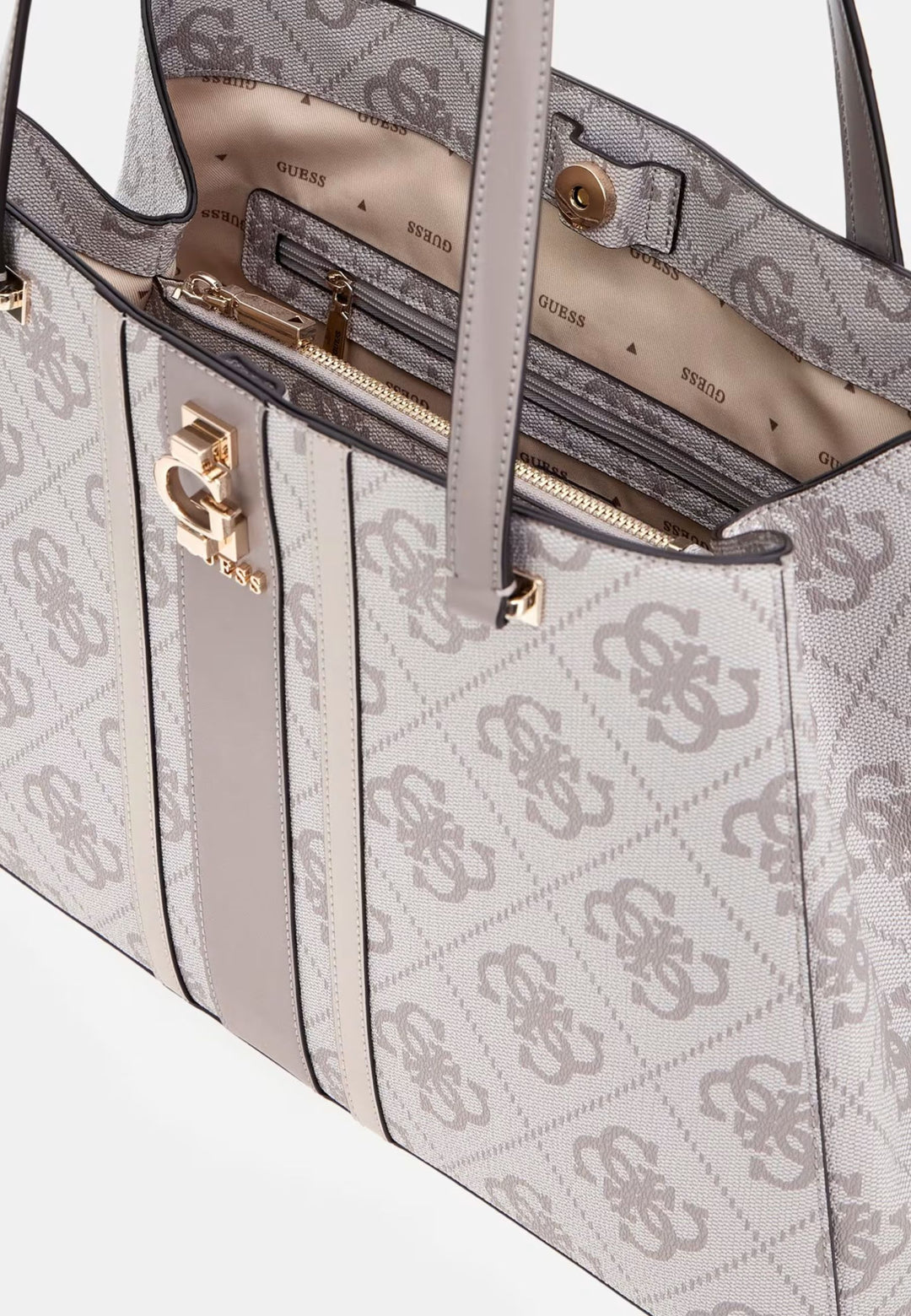 Guess Cabas / Iepirkumu soma tumši pelēkbrūna ar logotipu SO783823