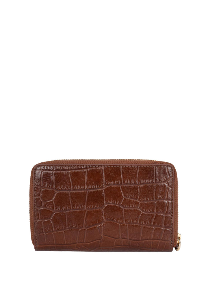 Lancaster zip-around wallet Exotic Croco 124-12 Chestnut