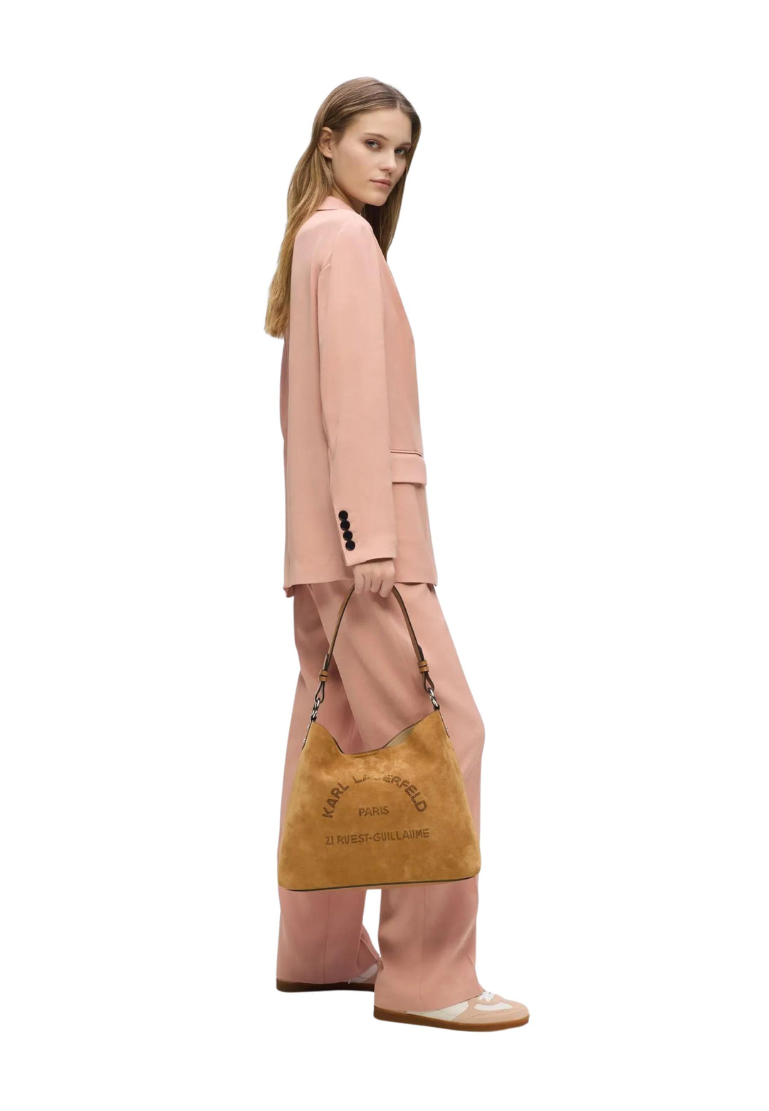 Karl Lagerfeld Sac Hobo Daim Caramel
