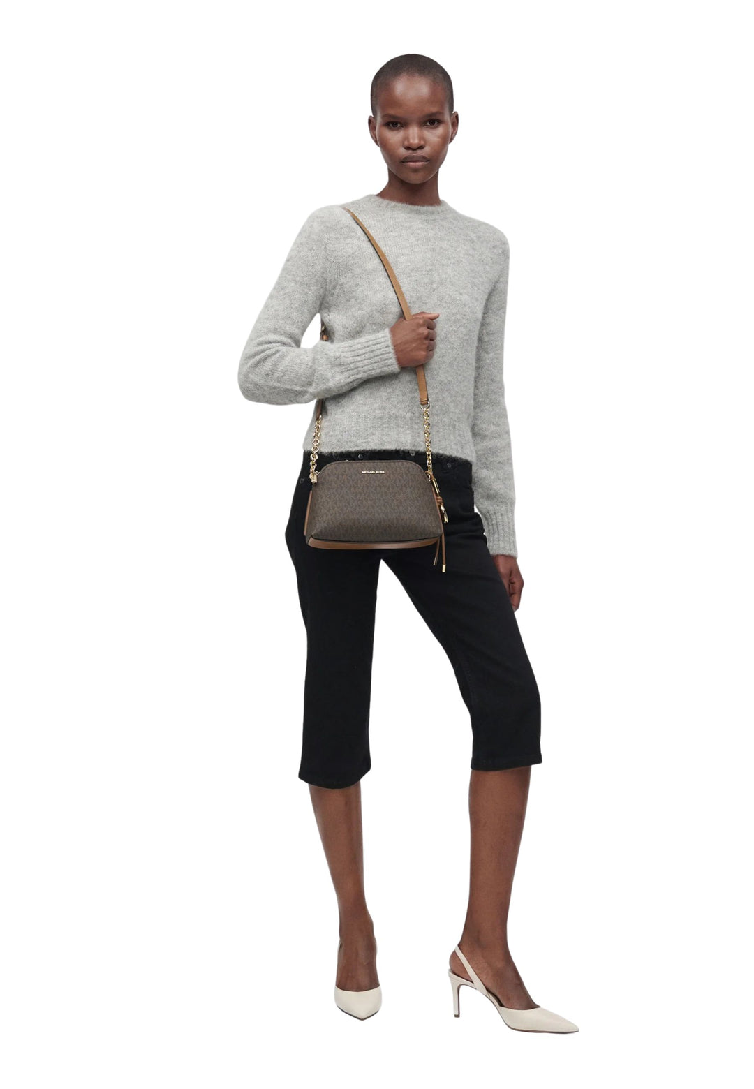 Michael Kors Skuldertaske Freddie Lille Dome Brun
