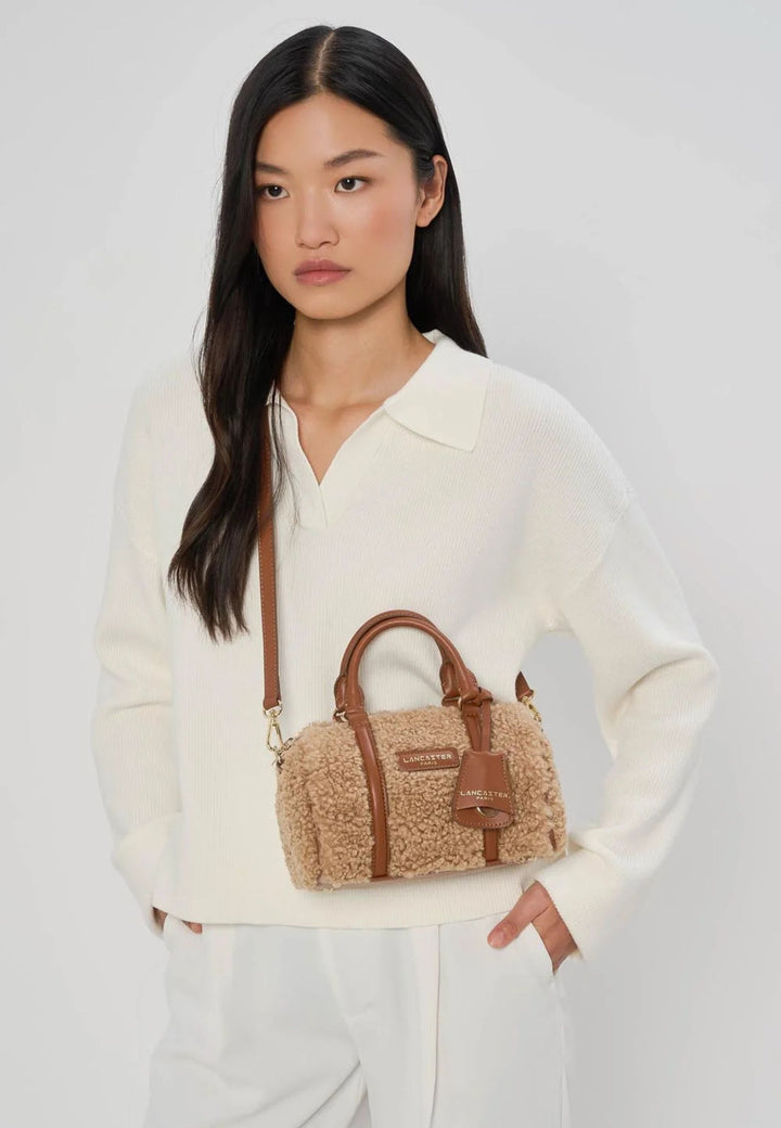 Lancaster Sac polochon Zippé Moumoute 518-053 Cognac