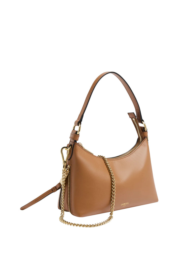 Lancel Origami Baby Hobo-taske Lynlås Læder Kamel