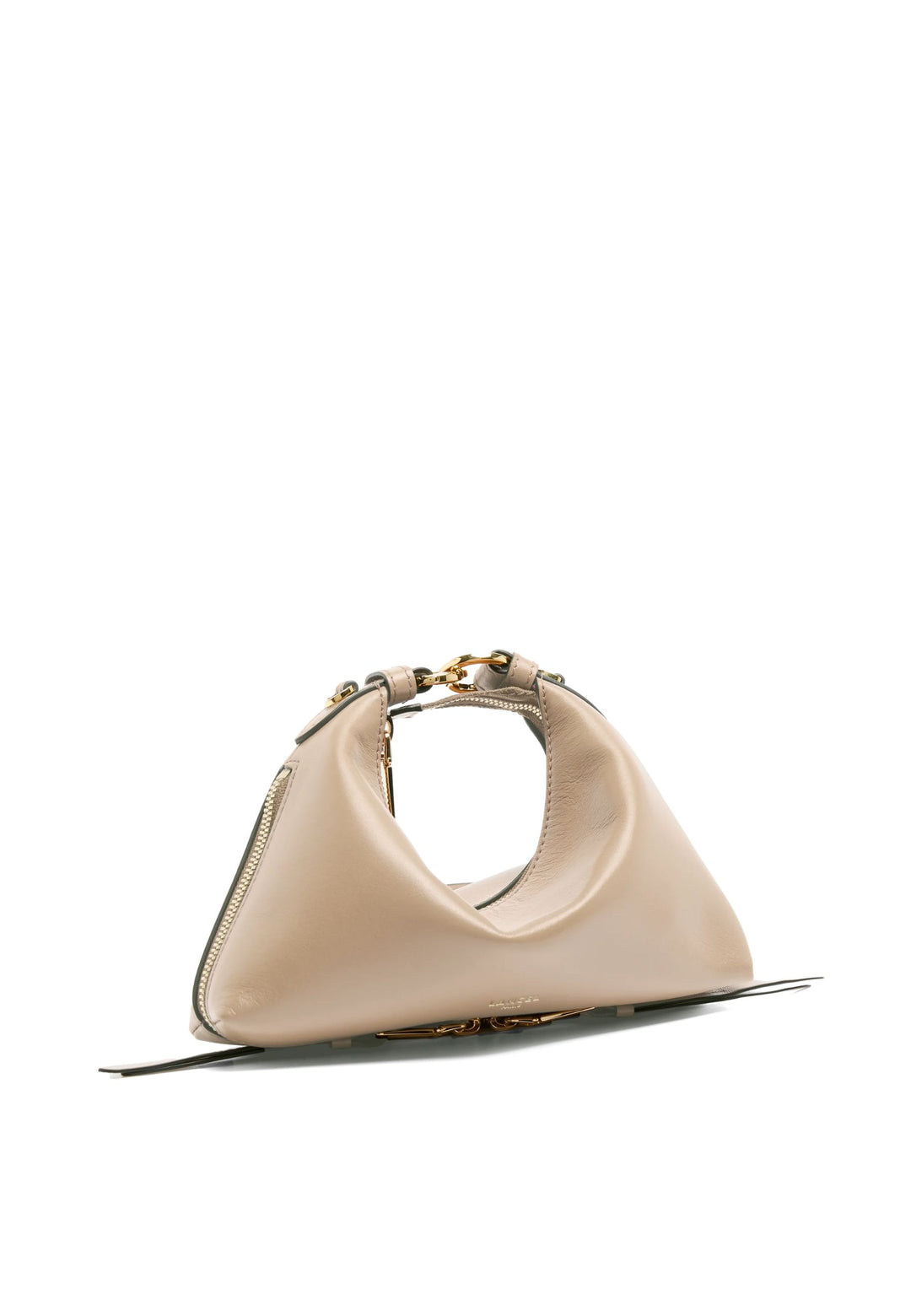 Lancel Origami Sac Baby Hobo Zippé Cuir Galet