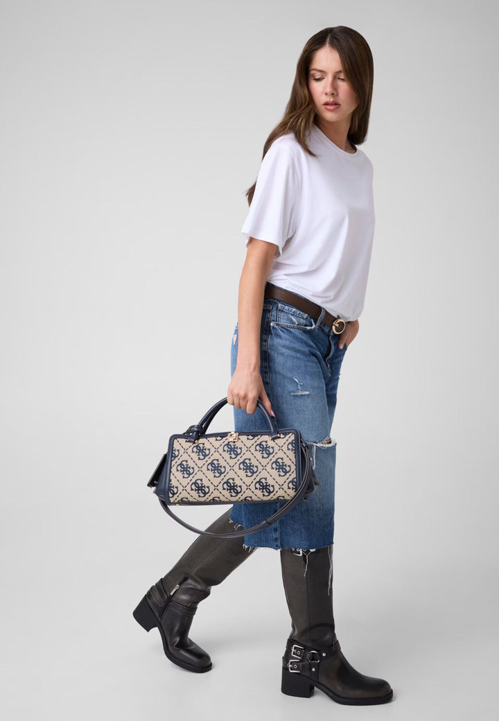 Guess Sac à Main Audrey Petit Monogramme Navy Logo