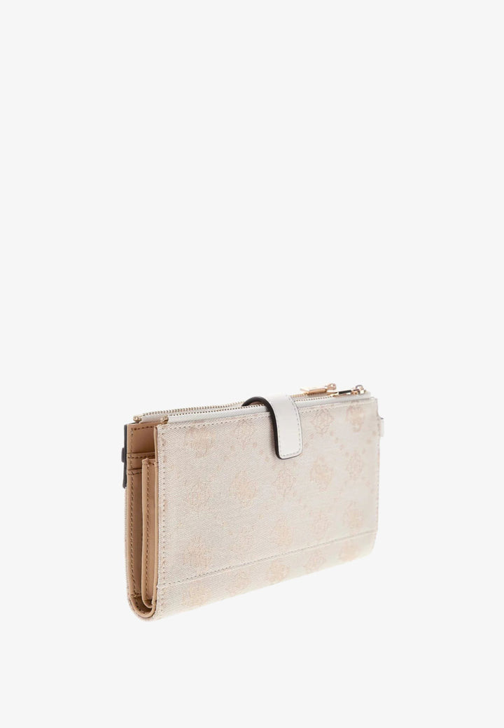 Guess Compagnon / Portefeuille Melinda Logo Slg Dbl Off White Logo JP9902157