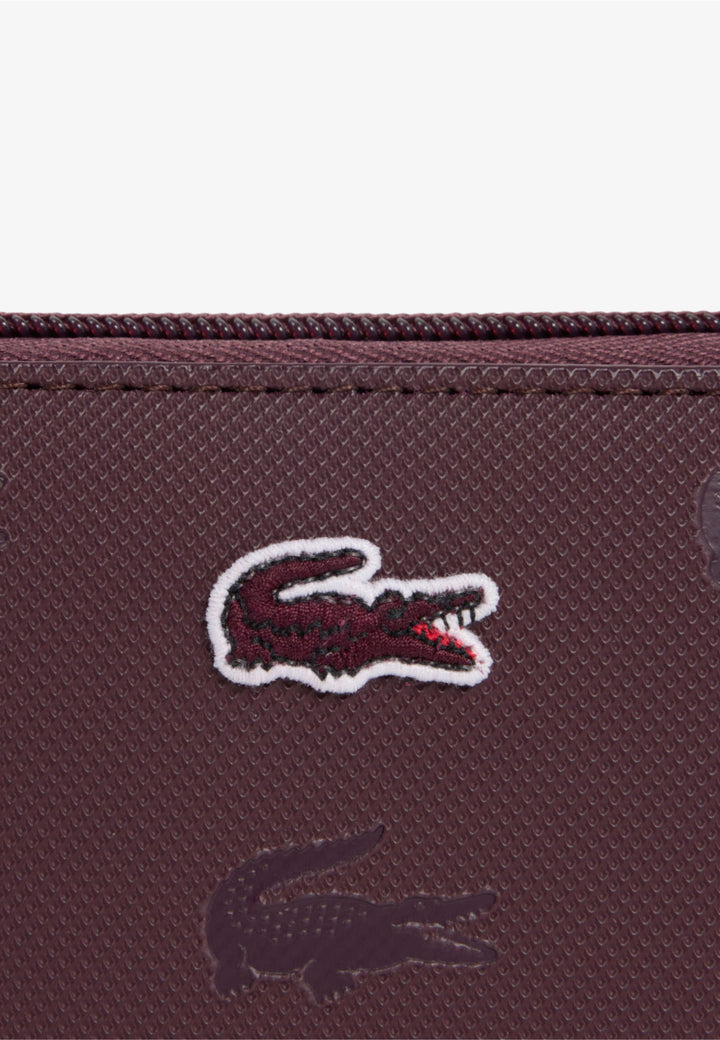 Lacoste Mini peněženka na mince se zipem Bordeaux Oxalis