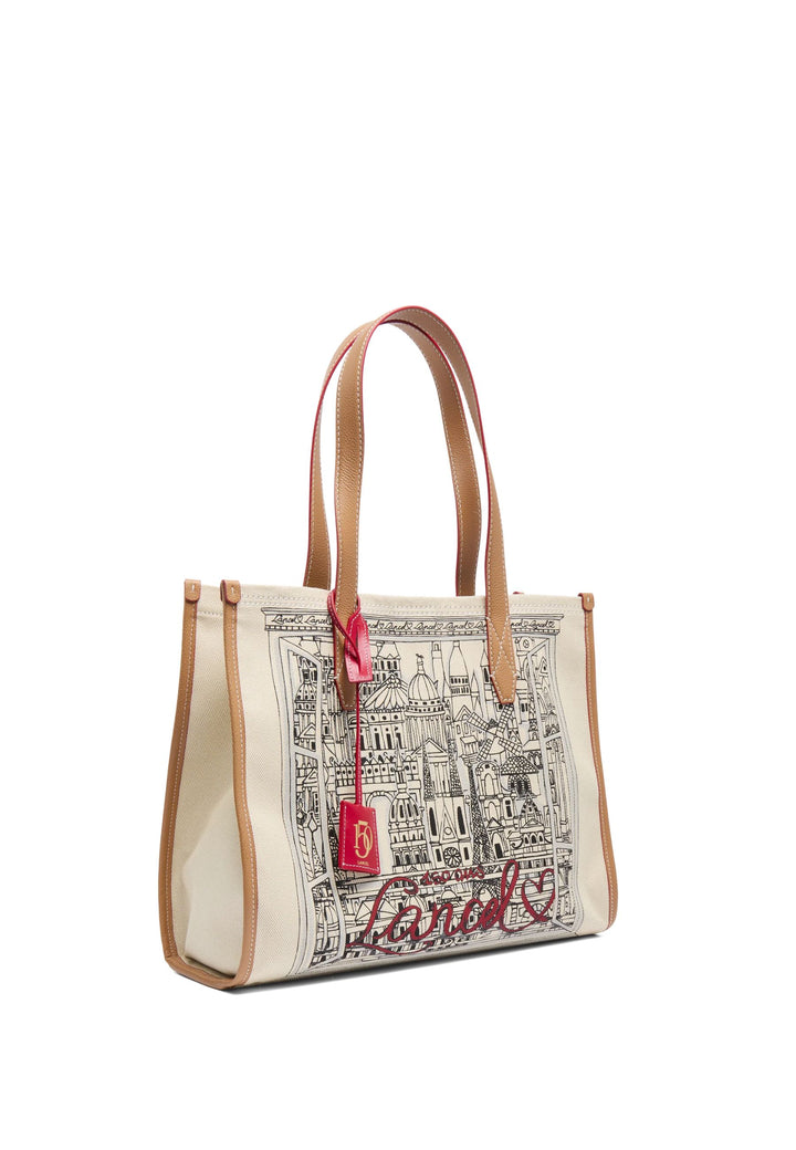 Lancel Capsule Cabas L Toile Naturel Beige
